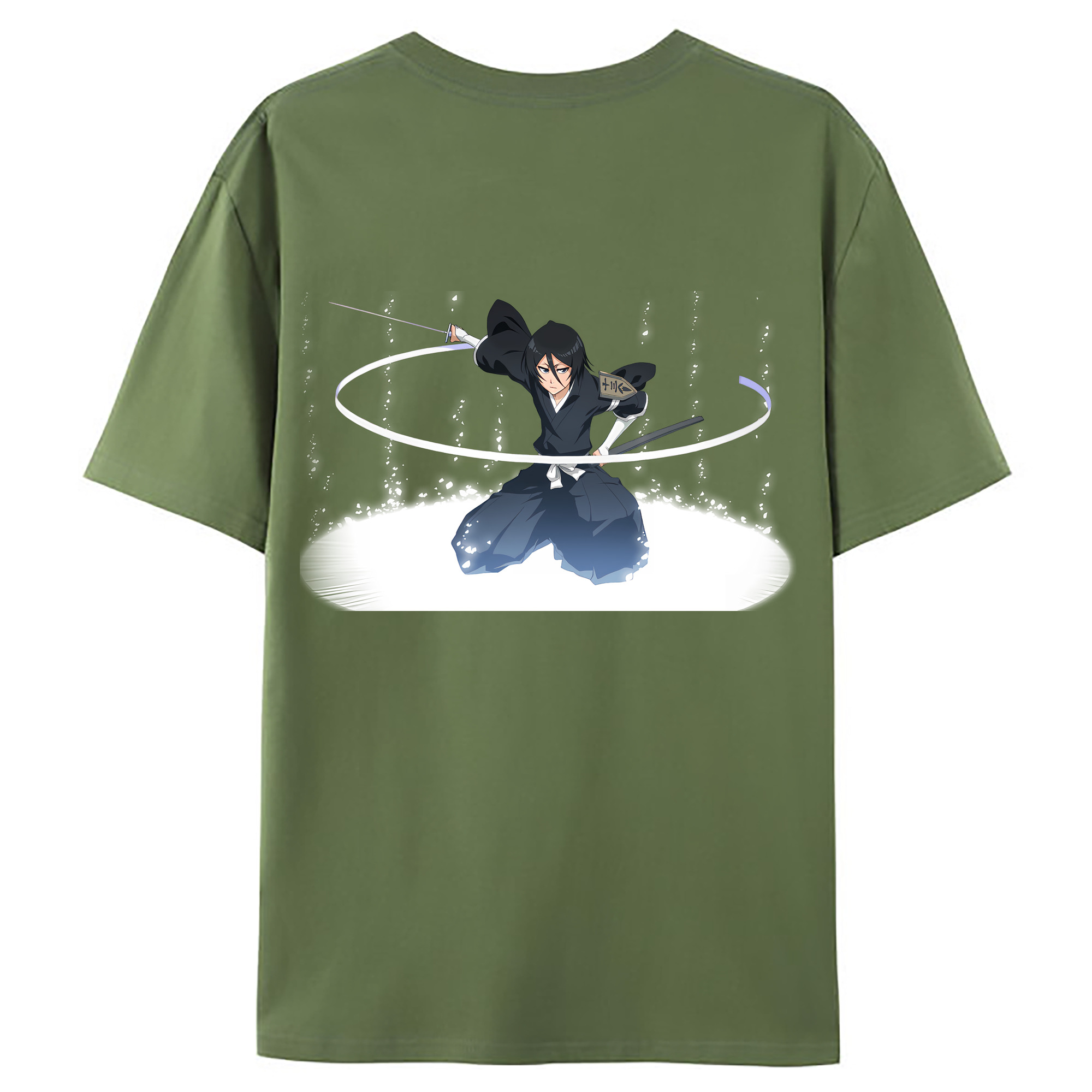 （画像用） ブリーチ 朽木ルキア BLEACH Kuchiki Rukia 綿100％ メンズ半袖Tシャツ（バックプリント） 通気性
